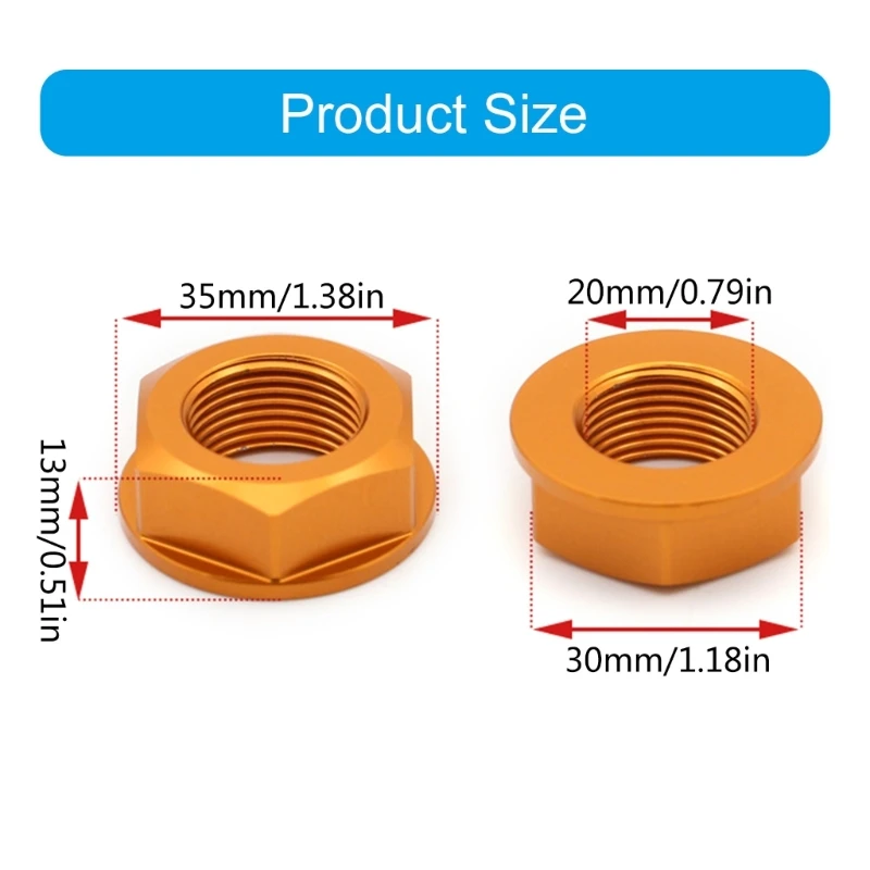 1PCS Upgrades M20 Rear Axles Nut Easy Install Stylish Rear Wheel Lock Nut Fashionable Rear Wheel Lock Nut for Motorcycles