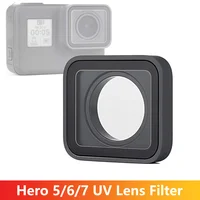 Hero 5/6/7 filtro de lente UV cubierta de repuesto de vidrio tapa protectora de lente para GoPro Hero 5 6 7 accesorios de Cámara de Acción negra
