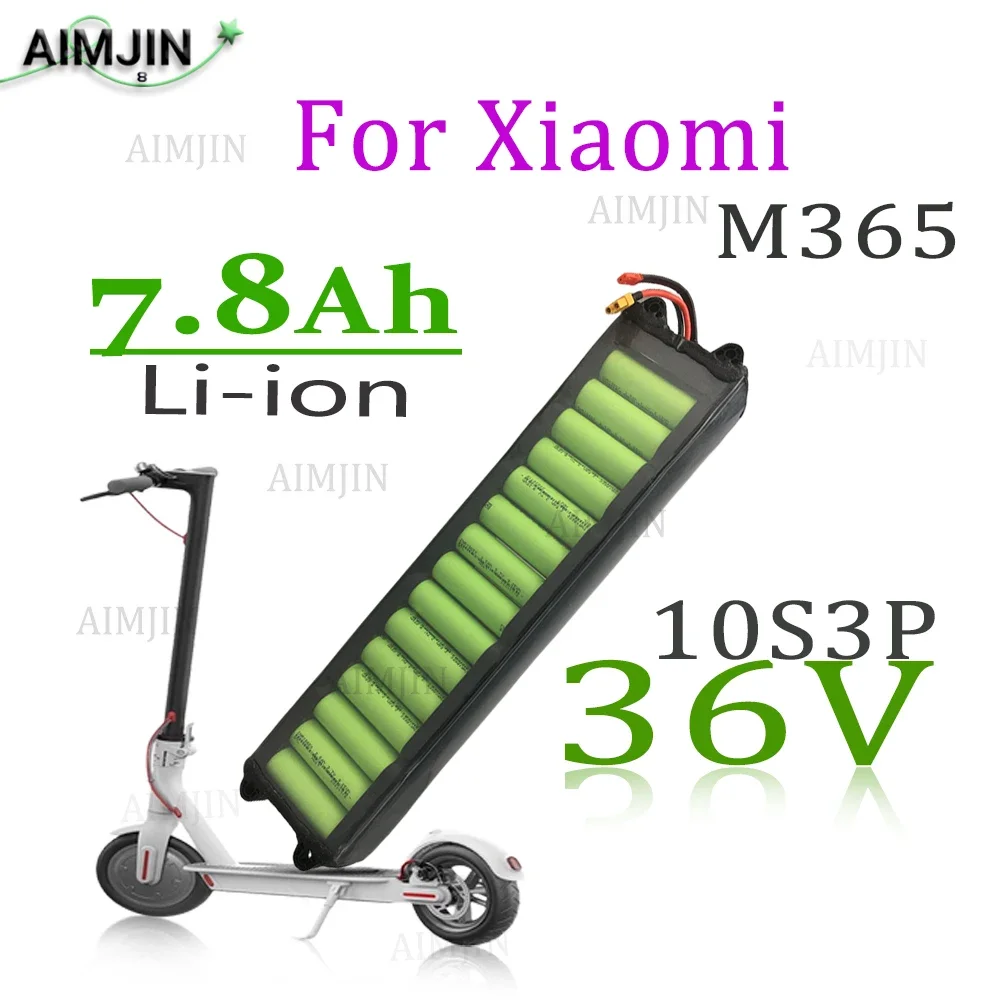 Bateria Li-ion para Scooter Elétrica Xiaomi, 36V, 7800mAh, Proteção BMS Integrada, Longo Alcance sem comunicação