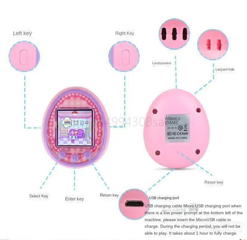 Tamagotchis Funny Electronic Pets Kids Toys Nostalgic Pet In One Virtual Cyber Pet Interactive Toy E-pet Digital HD Color Screen