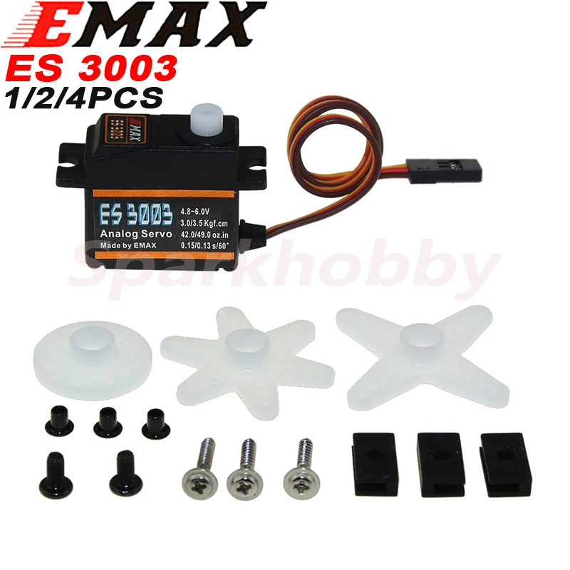 EMAX ES3003 ES3053 4.8-6.0V 17g Plastic/Metal Analog/Digital Gear Servo For F3A 3D RC Airplane Boat Model DIY Parts