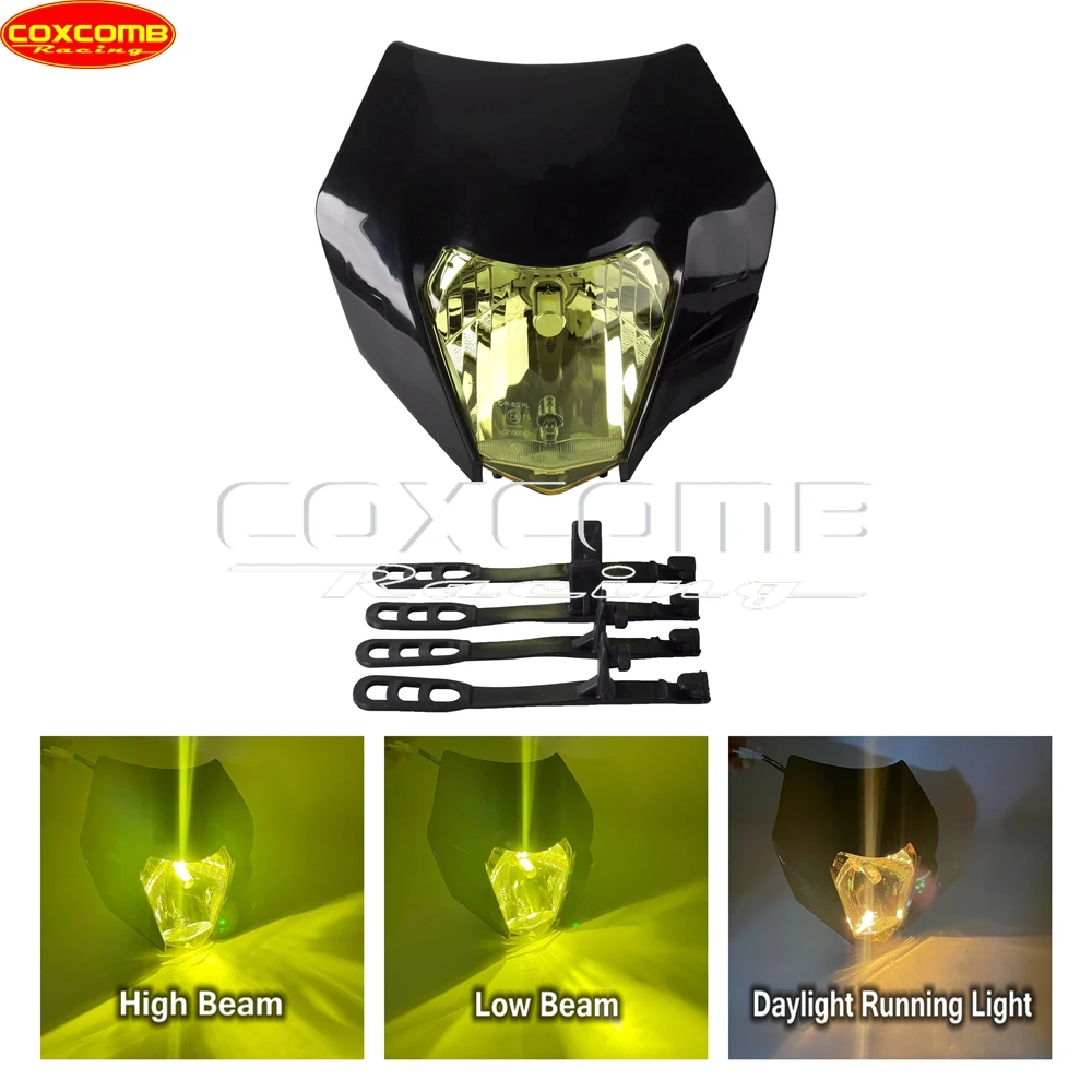 For 350 450 500 EXC-F SIX DAYS Factory Edition AU BR EU US CN 2014-2021 Naked Motorcycle LED Headlight Plate Headlamp Dirt Bike