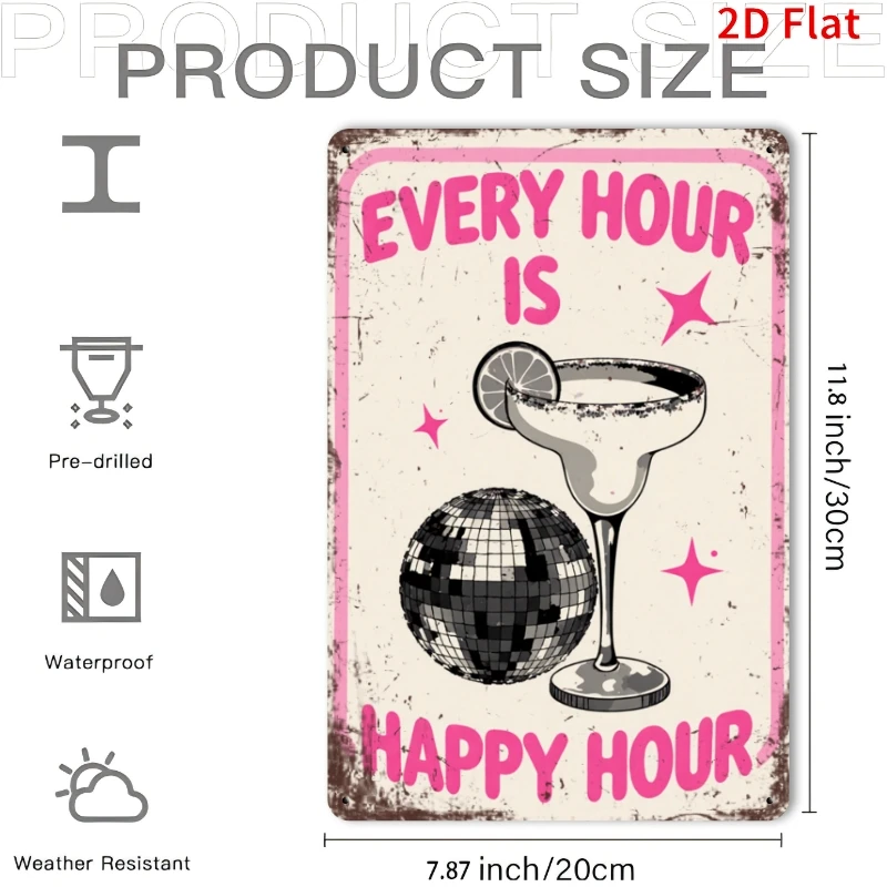 2D Flat Aluminum Tin Sign, 