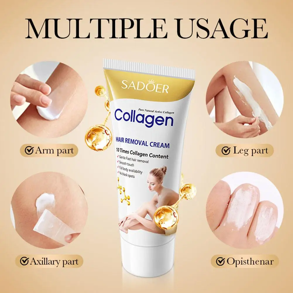 60g Sadoer Collageen Ossein Ontharingscrème Niet Irriterend Privates Oksel Arm Oksel Verwijdering Been Snel Haar Lichaam Hele C7a1