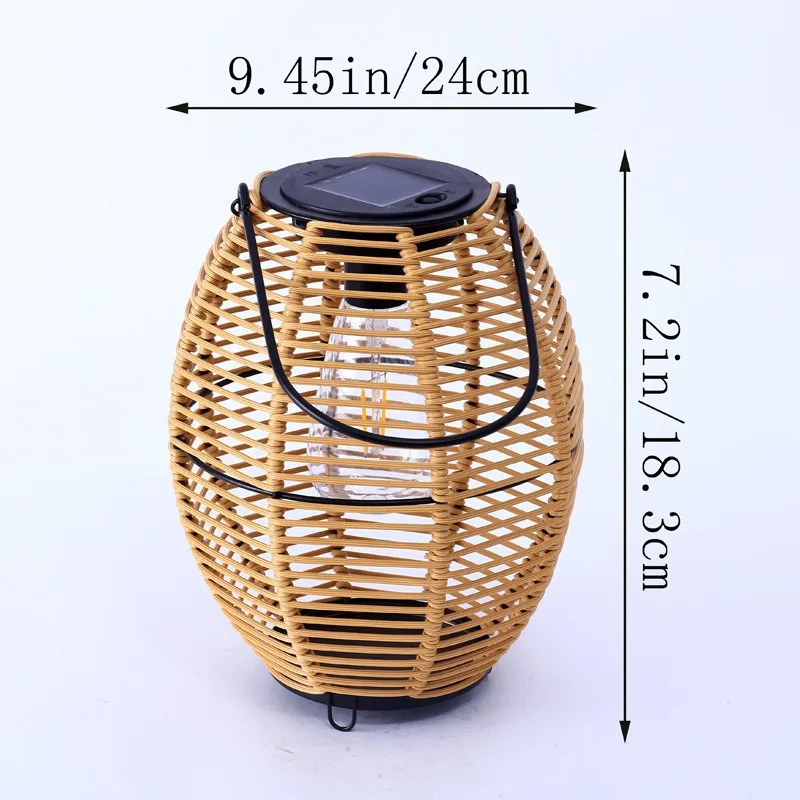 Solar outdoor lawn garden light homestay rattan strip ambient light retro balcony decorative hanging