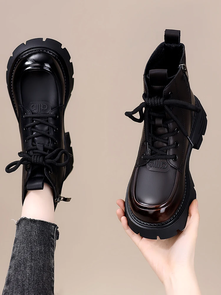 

Удобные ботинки Thi Bot, женские зимние новые ботинки из хлопка на мягкой подошве с круглой головкой, корейские водонепроницаемые ботинки Sle...