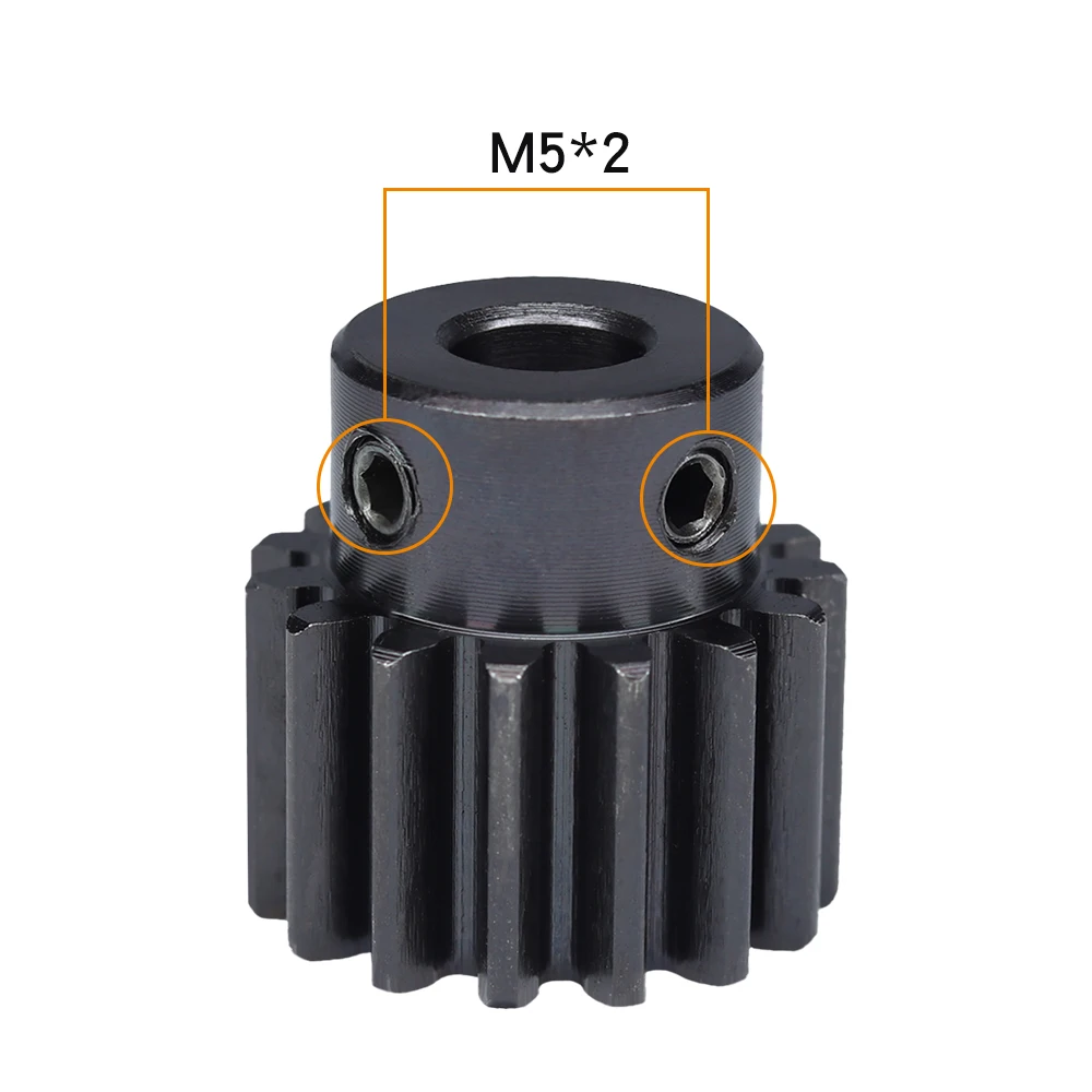 1.5 Module Spur Gear 1.5M-15T/16T SC45#Carbon Steel Material Blackening High Frequency Quenching Gear Bore Size 5/6/6.35/7/8 mm