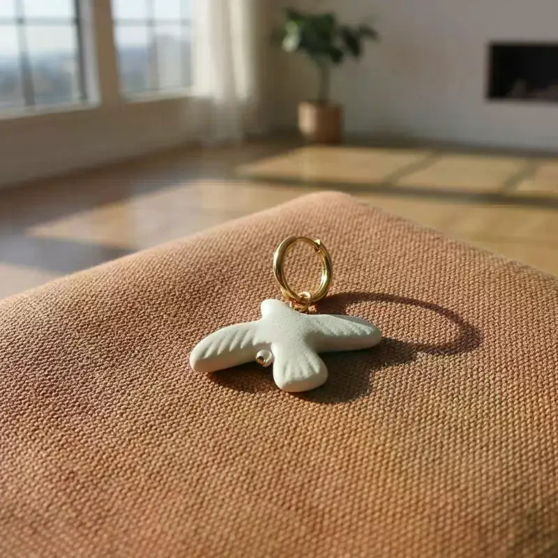 Ceramic Peace Dove Bird Beads DIY Jewelry Crafting Accessories for Artistic Pendant Design