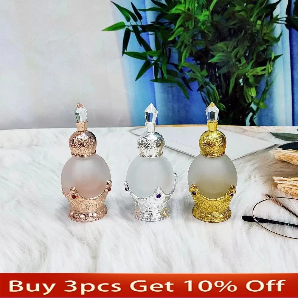 15ml vazio perfume garrafa vintage recarregável antigo cristal metal luxo garrafas de óleo essencial feminino presente festa