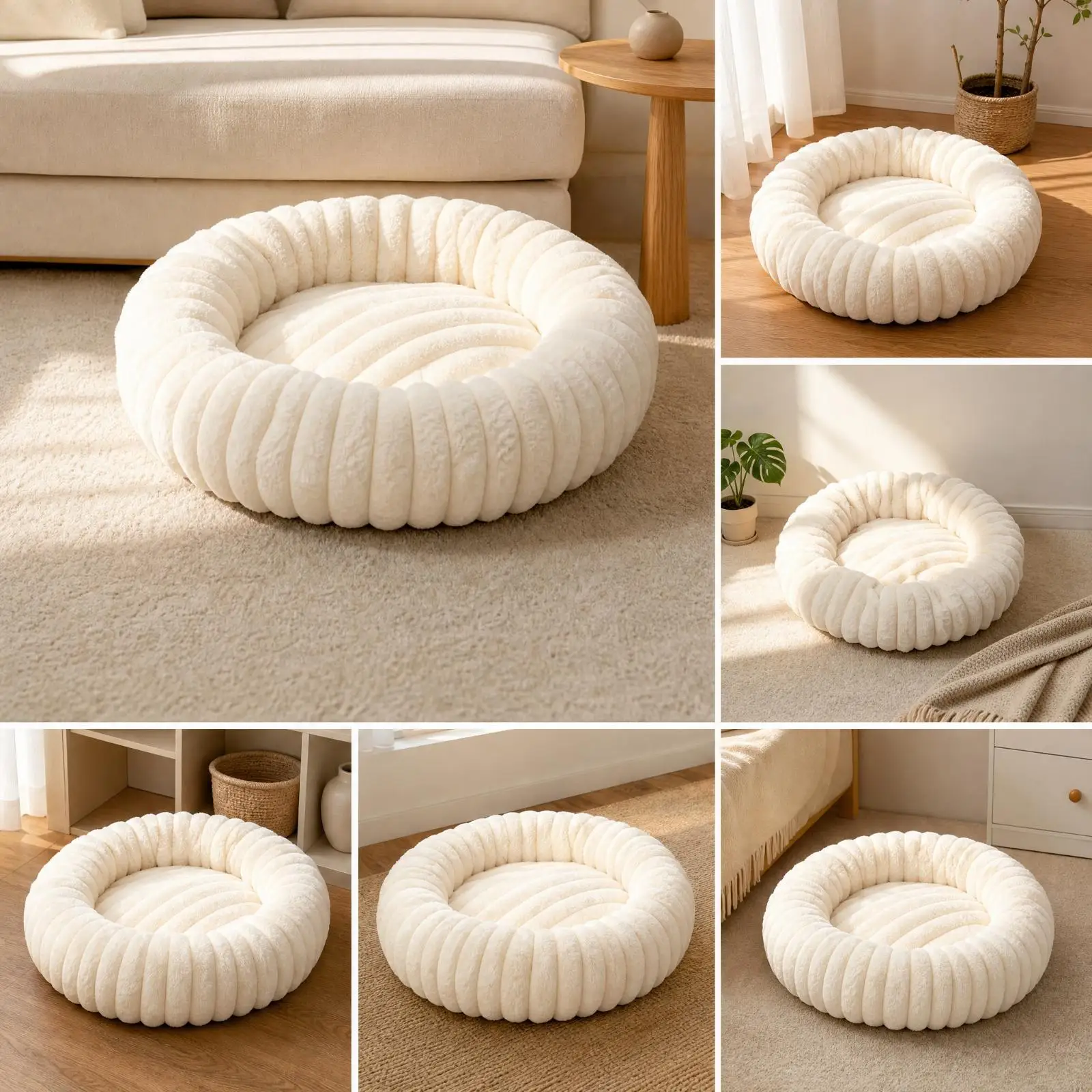 Pumpkin-Shaped Pet Bed Cushioned Pumpkin Shaped Pet Bed Soft for Dogs, Cats, Cold Weather, Napping, Lounging