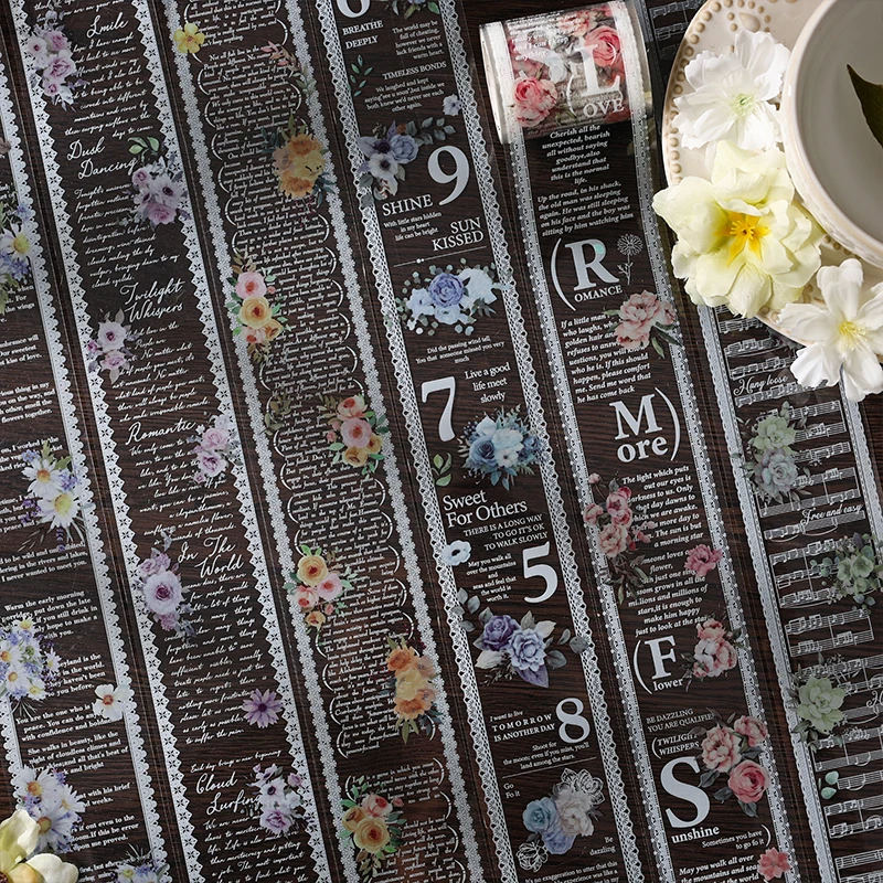 2packs/12PCS Lace Flower Language Series decorative PET tape