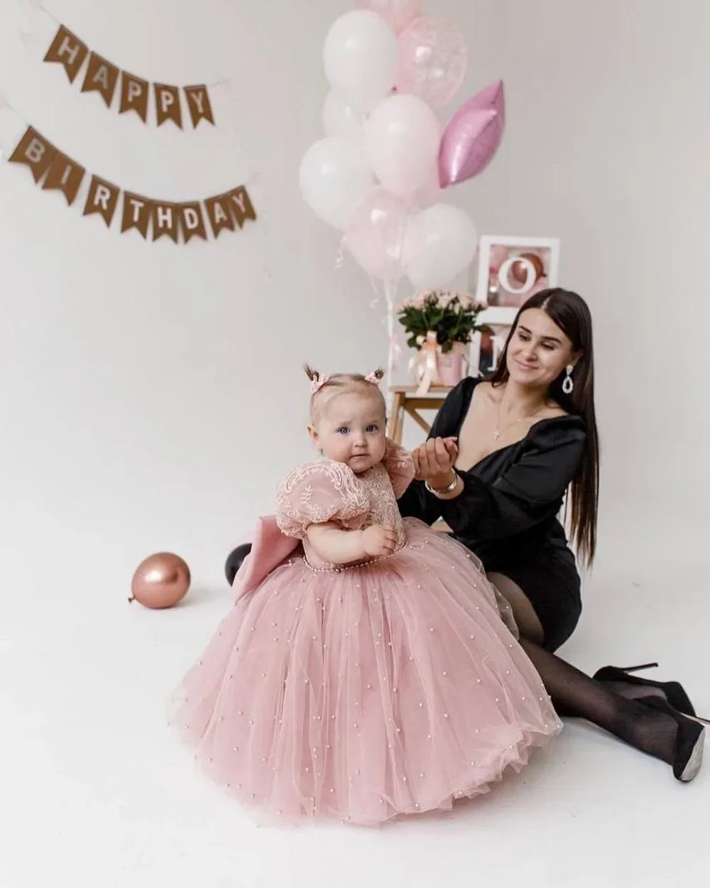 Säuglings mädchen Prinzessin Kleid Super Bogen Blumen mädchen Kleider für Hochzeiten Kleinkinder Puff ärmel Perlen Tüll Kommunion Festzug Kleider