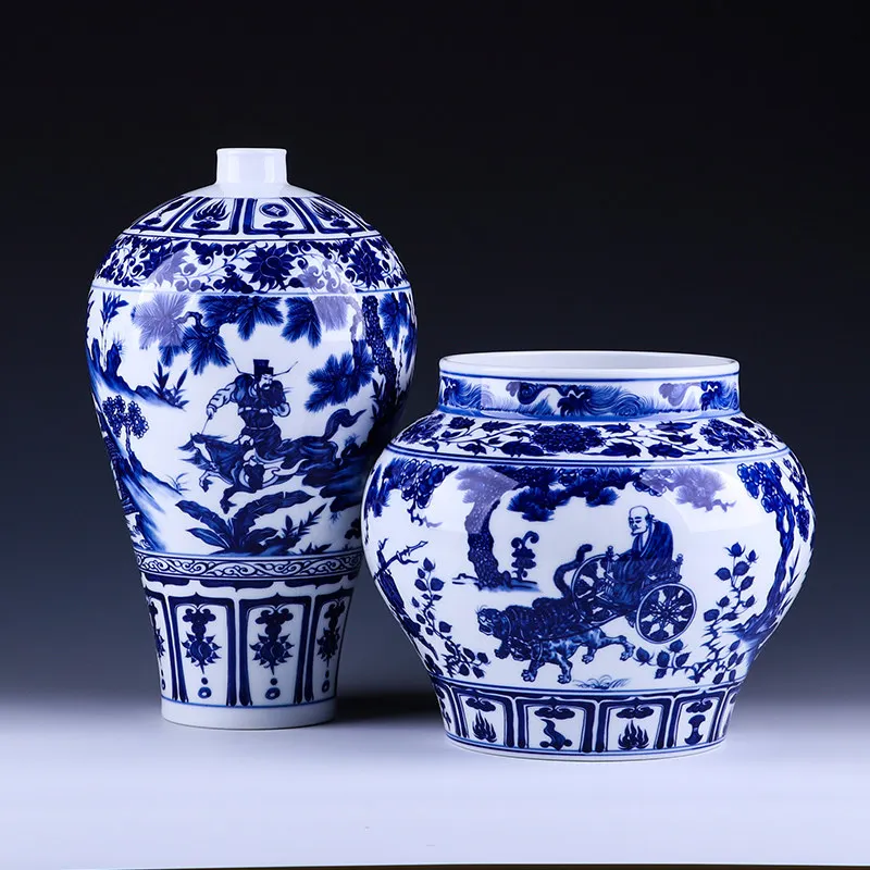 Jingdezhen ceramics blue and white porcelain double absolute vase wine cabinet decoration ornament