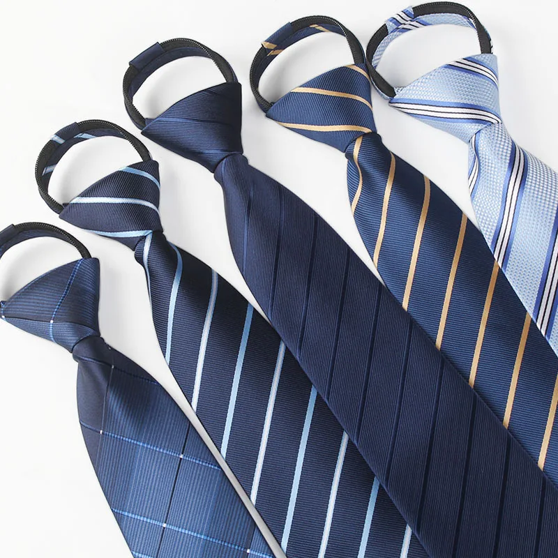 

Lazy Zipper 8cm Striped Polyester Neckties Casual Convenient and Easy To Wear Men's Tie Gifts for Men Accessories