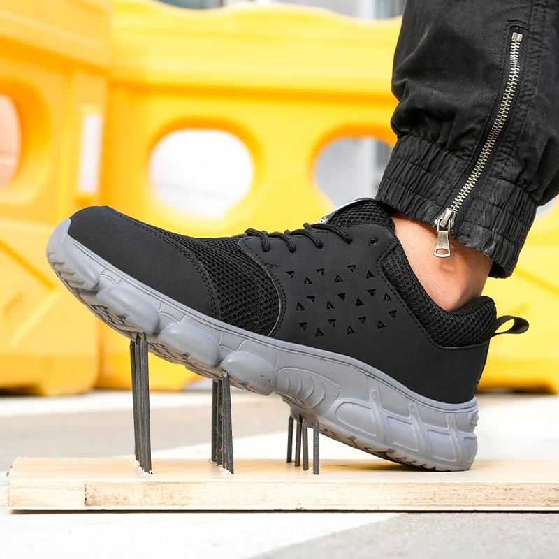 أحذية أمان رياضية خفيفة قابلة للتنفس للرجال للعمل مقاومة للثقب أحذية واقية للرجال خارج البناء من الصلب عند أصابع القدم