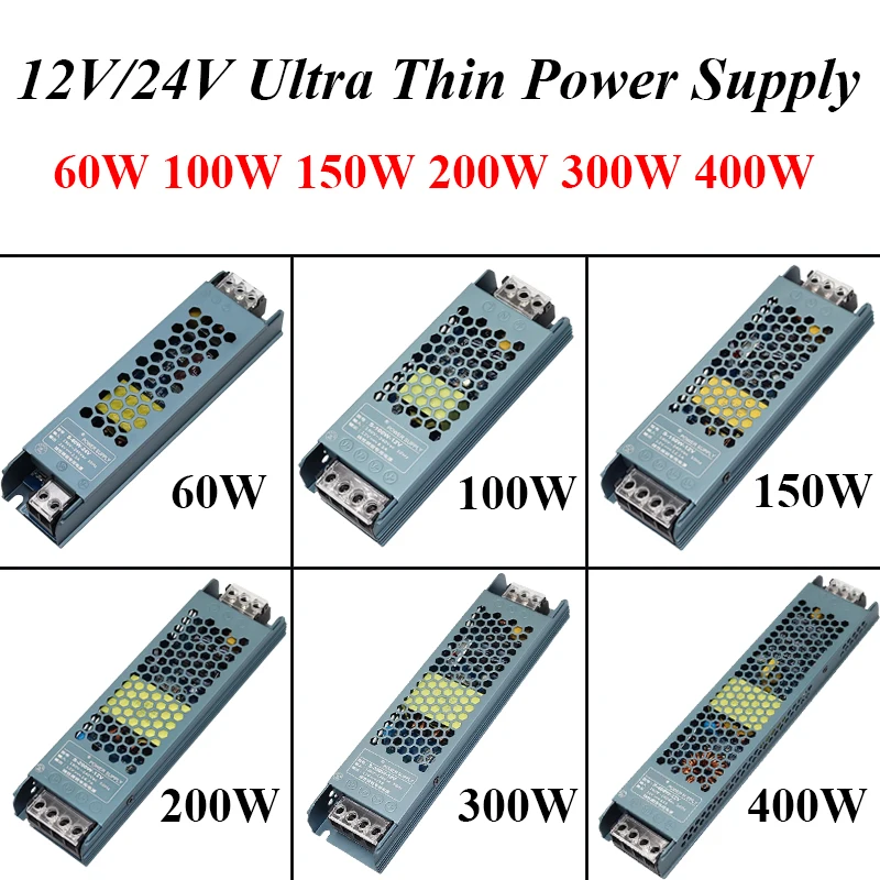 12V 24V LED Power Supply Transformer AC 220V TO DC 12V 24V Transformers 60W 100W 150W 200W 300W 400W Power Supply For LED Strips
