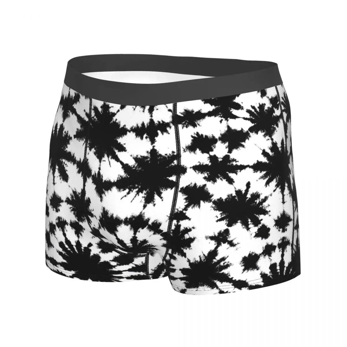 White Black Tie Dye Underwear Abstract Flowers 3D Pouch High Quality Trunk Customs Shorts Briefs Stretch Men Panties Large Size