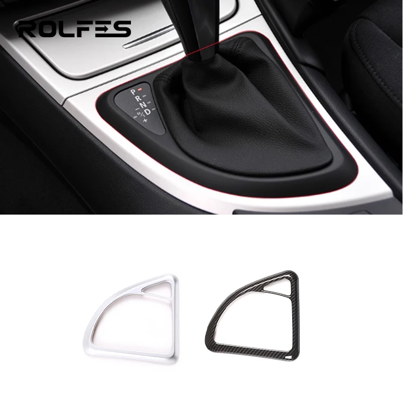 

ROLFES LHD Car Gearbox Head Cover Gear Handle Base Decoration Frame For BMW 1 Series E81 E82 E87 2007-2011 Interior Accessories