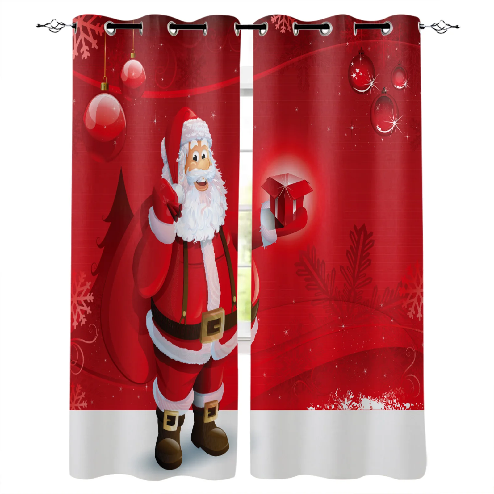 

Christmas Santa Claus Decor Ball Blackout Curtains Window Curtains For Bedroom Living Room Decor Window Treatments