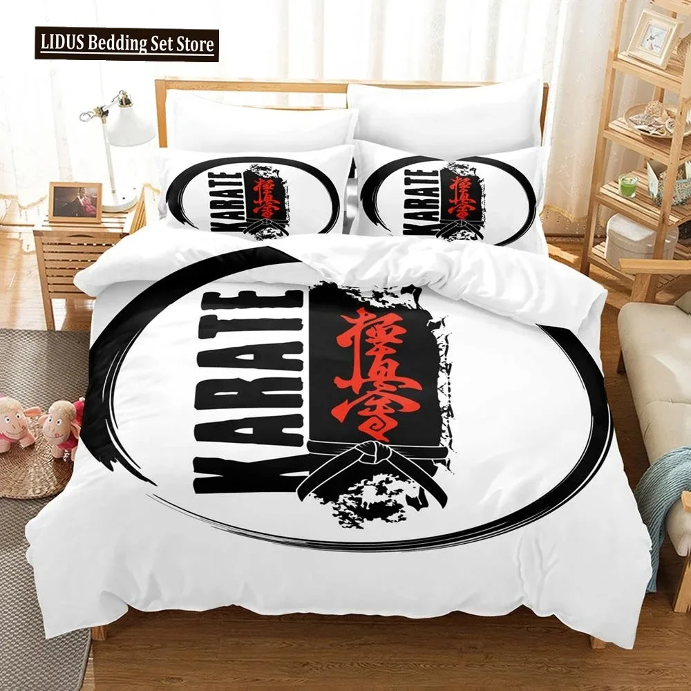 3D Printed Kyokushin Karate Bedding Set Boys Girls Twin Queen Size Duvet Cover Pillowcase Bed Kids Adult Home Textileextile