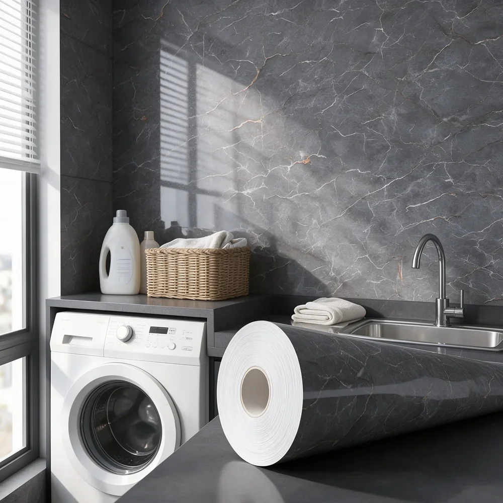 Marble Self Adhesive Wallpaper Waterproof Oil Proof Vinyl Sticker Peel and Stick for Kitchen Countertop Cabinet Bathroom Decor
