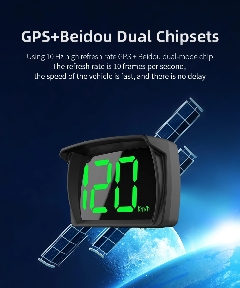 Newest GPS HUD Digital Speedometer Plug and Play for All Cars Big Font KMH Speed For Truck Car Speed Displays Car Accessories