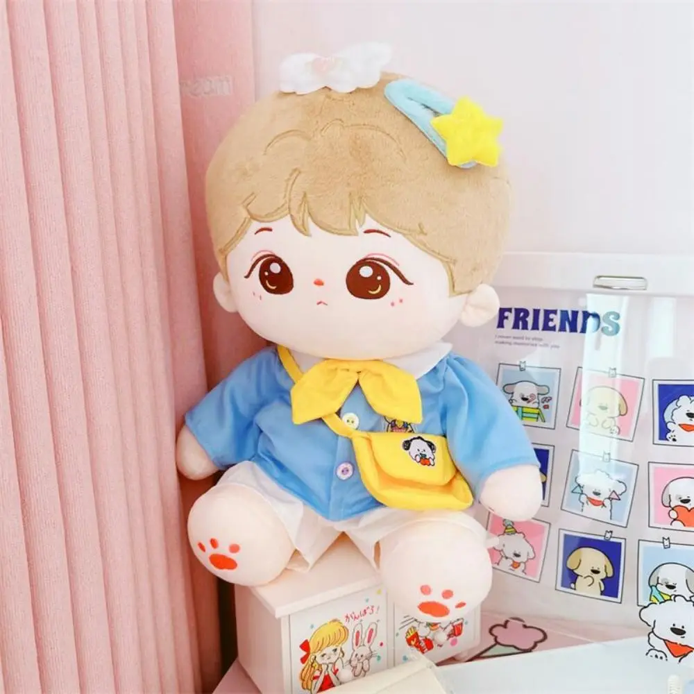 4Pcs/Set School Uniform 40cm Cotton Doll‘s Clothes DIY Dress Up Shirt 40CM Plush Toys Clothing Messenger Bag Multicolour