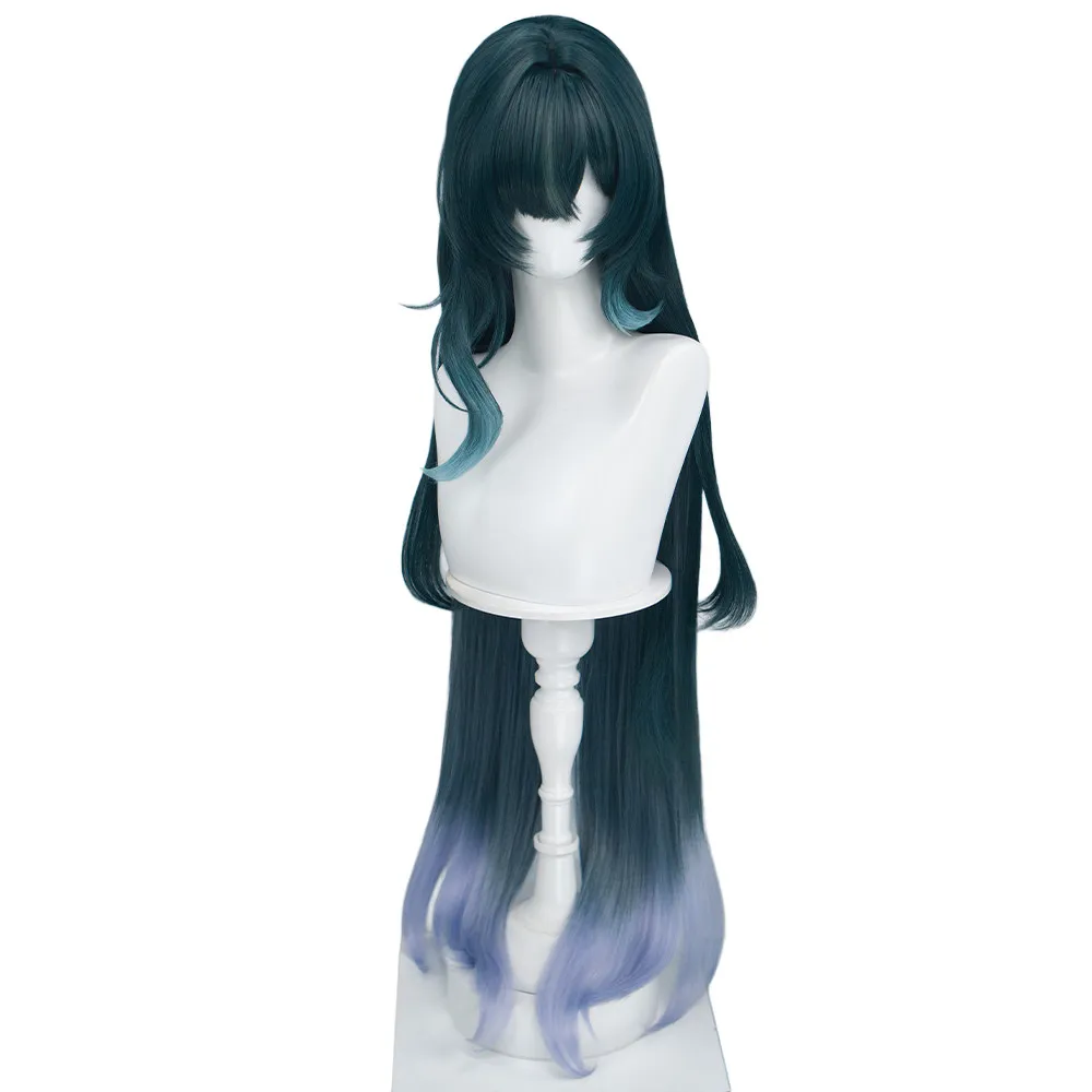 Anime Genshin Impact Vodyanitsa Cosplay Wig Csoplay Green Purple Gradient Hair Comic Con Props Role Play Gift Halloween Party view 5