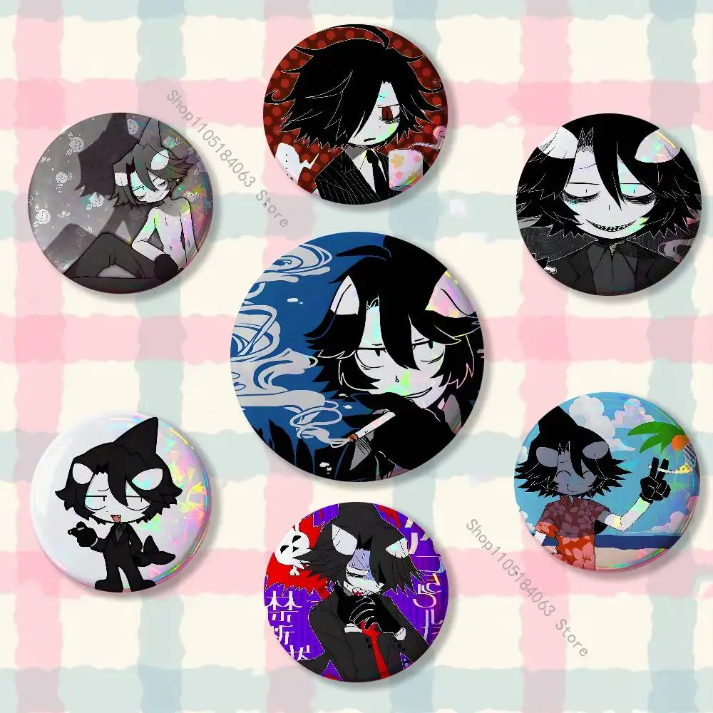 

Game O-Okegom Idate Laser reflective round badges pins bag clothing decorations collectibles gifts for friends