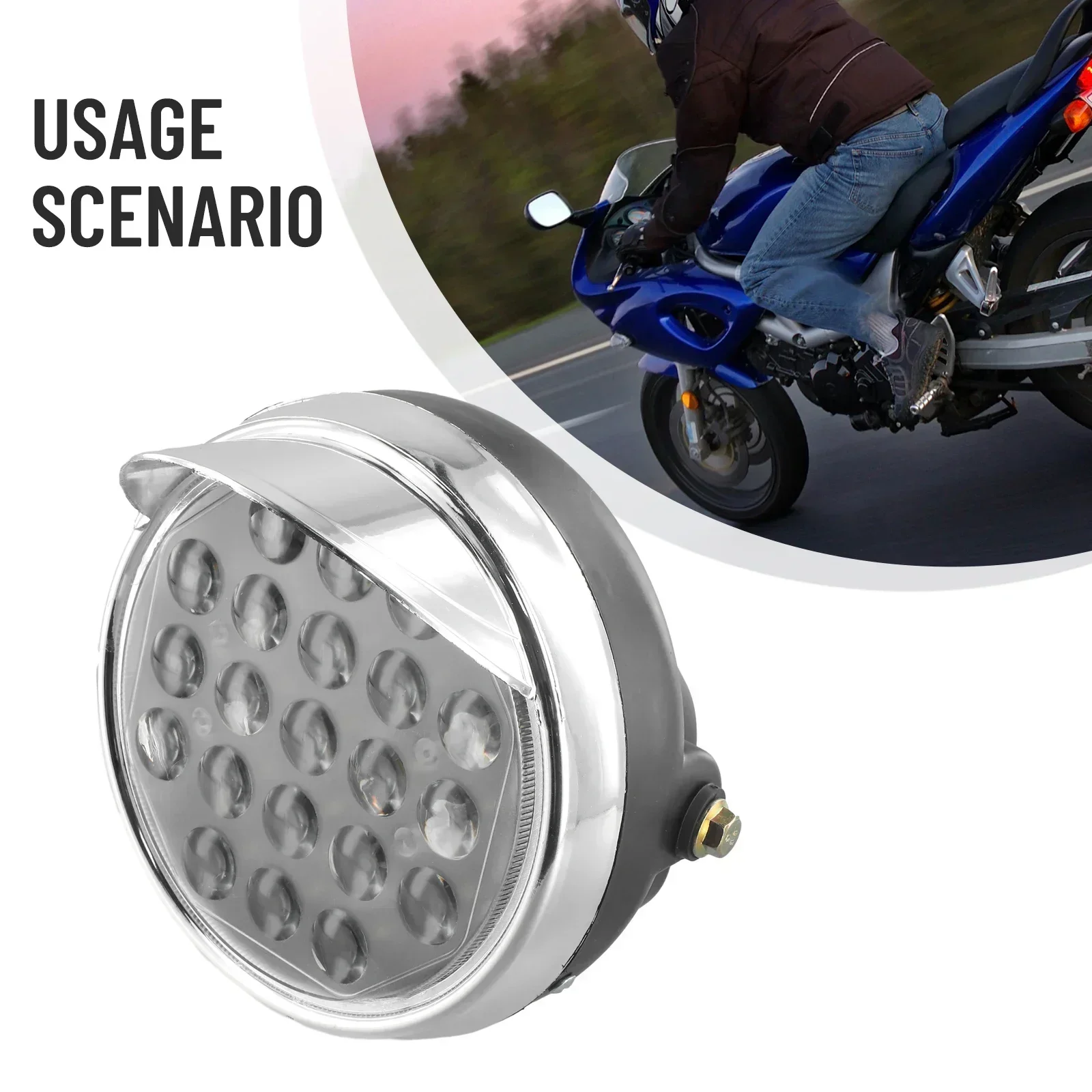 Brand New Headlight Electric Tricycle Spot Light Waterproof Aluminum Alloy Beam Motorbike Fog Lamp LED Spotlight