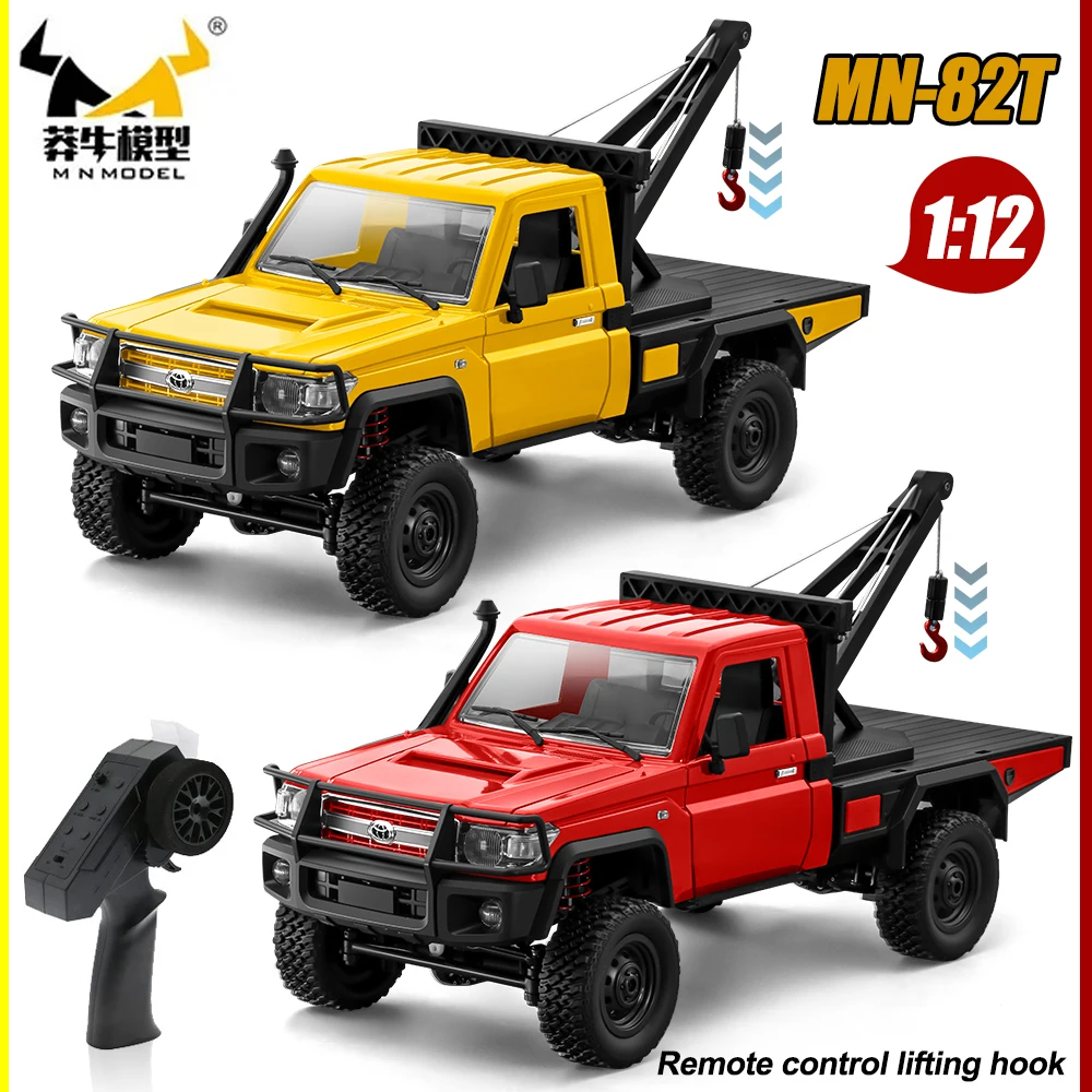 

New MN82T RC Car 1/12 Full Scale 2.4GHz Remote Control Off-road Pickup Vehicle Four Wheel Drive Model with Light 1200mAh Battery