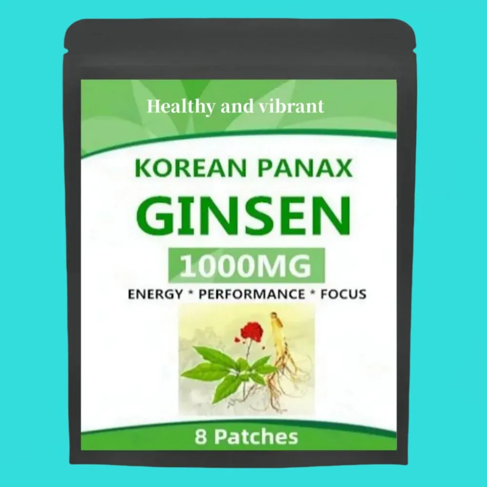 Natural Red Panax Ginseng 8 Energy Patches W/high Ginsenosides For Energy, Performance & Pills For Men & Women