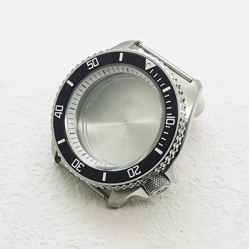 Casing jam tangan perak SKX007 42mm, casing jam tangan kaca safir cocok dengan NH35 NH36 4R35 4R36 7S26 gerakan 28.5mm, Dial untuk pria, reparasi