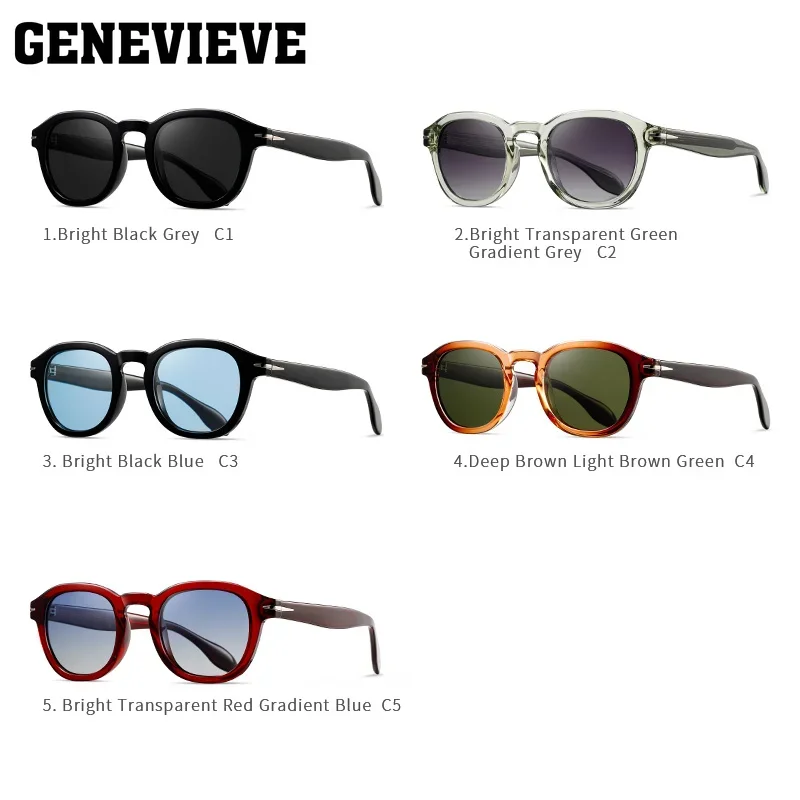GENEVIEVE Fashion Personalized Geometric Oval Sunglasses UV Protection Customizable Prescription Polarized Sunglasses S31129