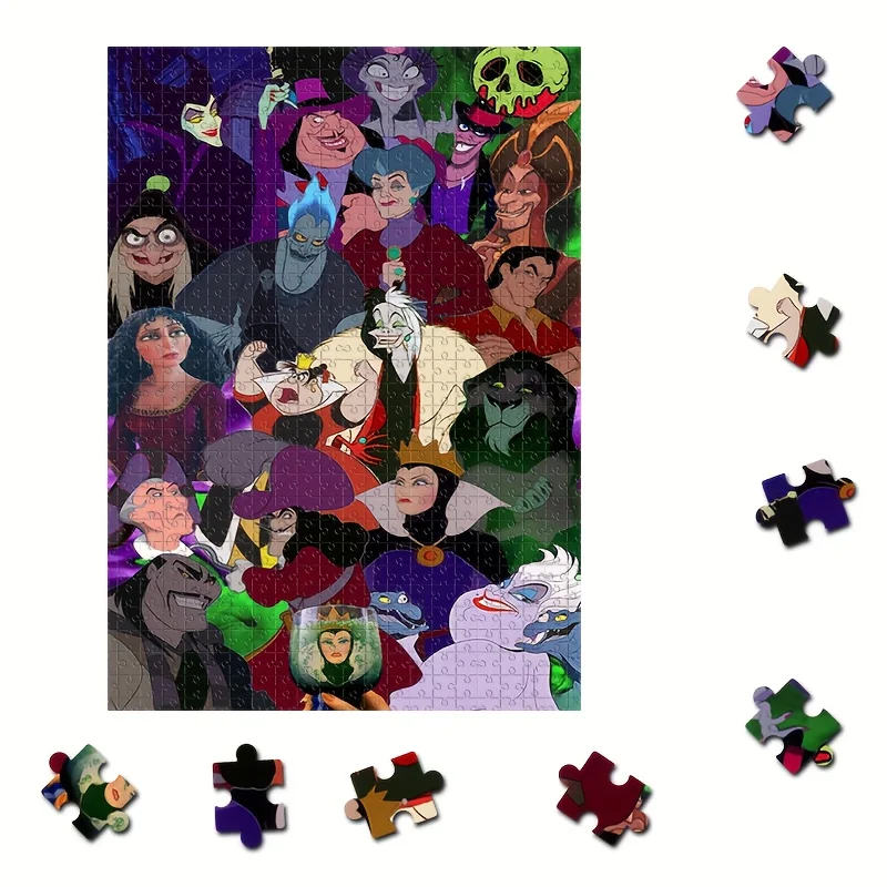 1000pcs Disney Villains Jigsaw Puzzle - Maleficent, Cruella de Vil, Ursula, Jafar, Hades, Dr. Facilier, Kuzco, Yzma - Large Ch