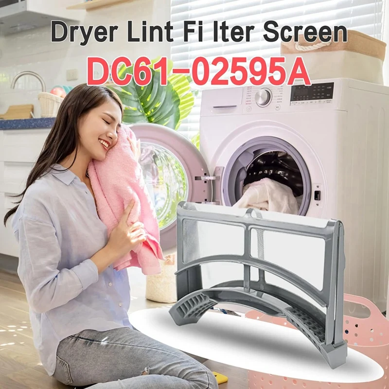 Écran de boîtier de filtre à charpie pour sèche-DC61-02595A Samsung, remplace 2069505,AP4578777,PS4206799, écran de charpie pour sèche-linge