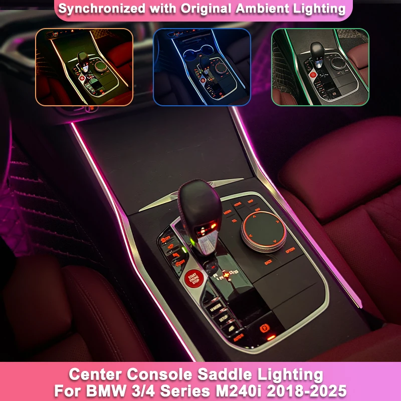 new Center Console Trim Strips For BMW 3/4 Series M3 M4 G20 G22 G26 G80 G82 Interior Accessories With OEM Ambient Light Sync