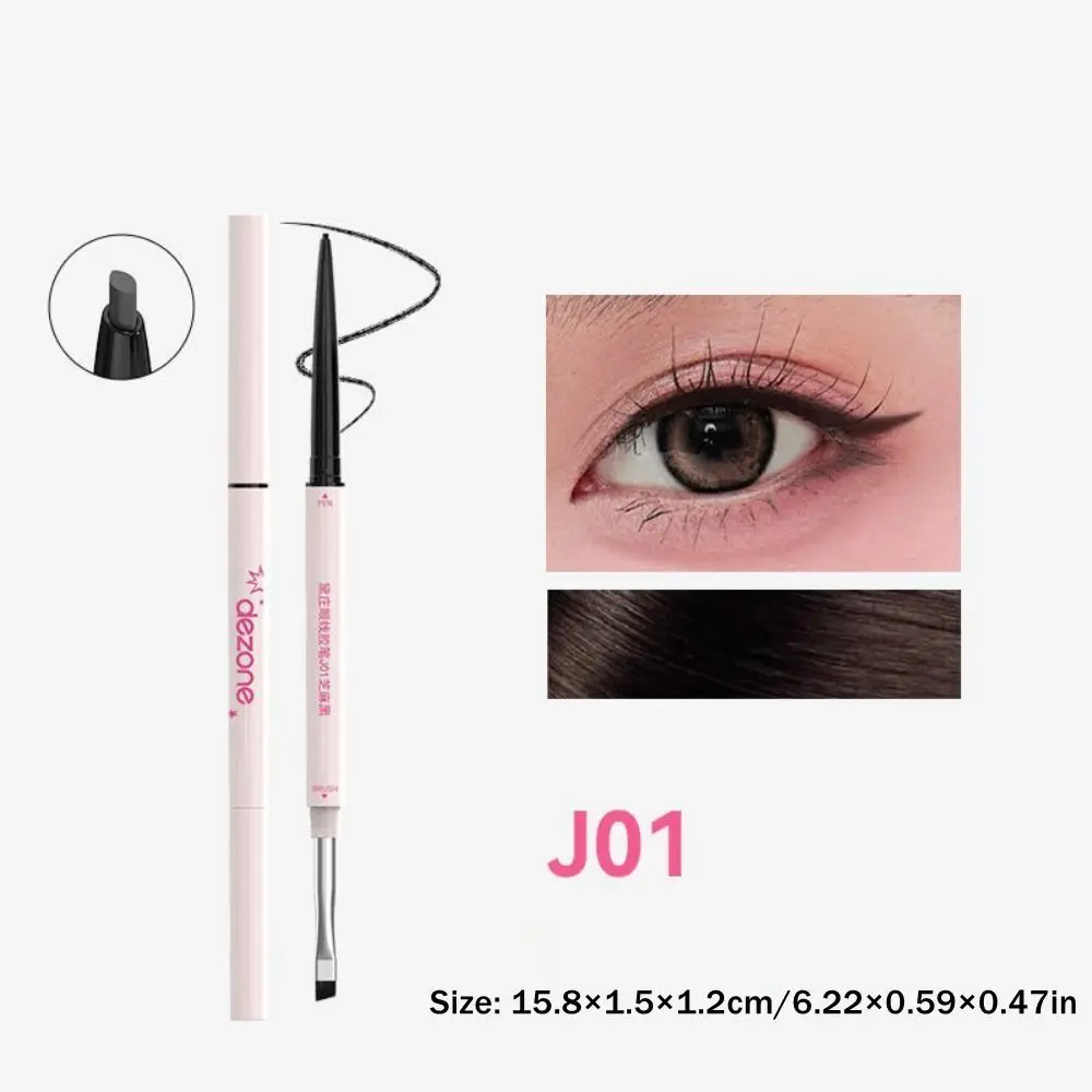 新しいダブルヘッドアイライナーペン防水速乾アイライナーペン長持ちブラックカラーロングウェアリキッドアイライナー