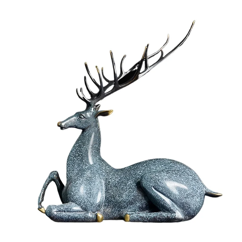 

Fulu Double to Brass Deer Ornament, TV Cabinet Color Bronze Deer Ornament