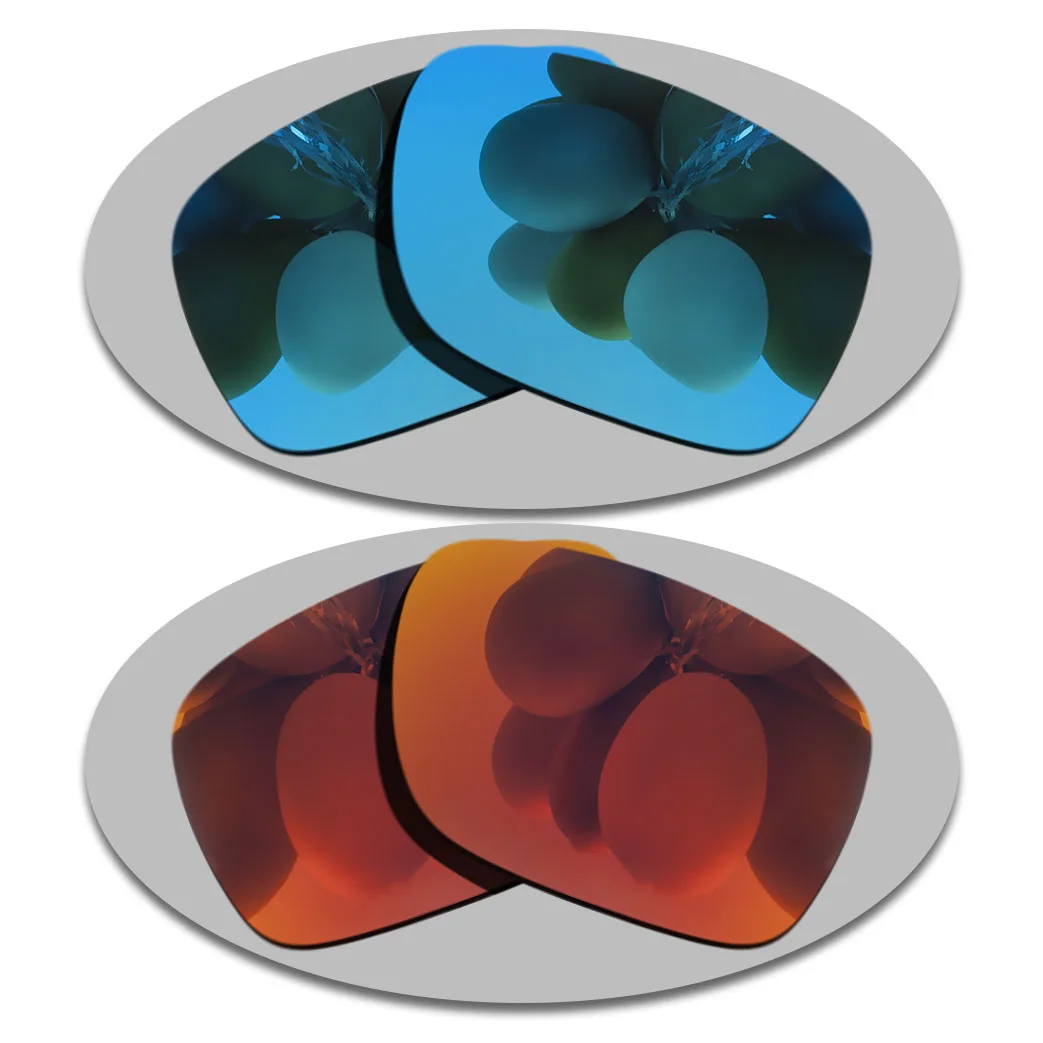 

Sky Blue&Fire Red Lenses Replacement For-Oakley Holbrook Sunglasses