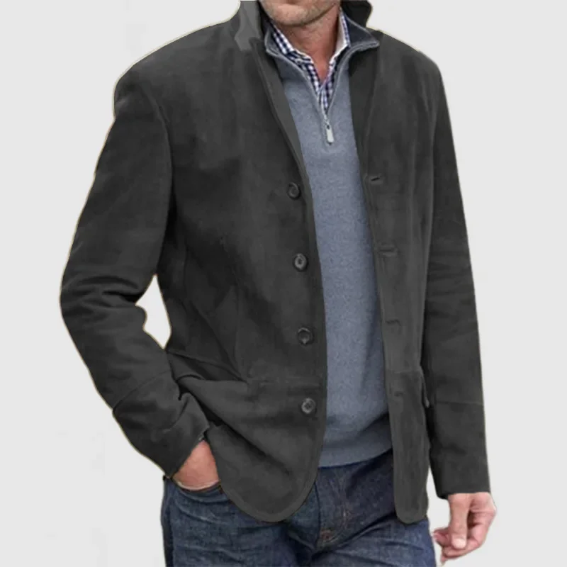 Veste de costume décontractée pour hommes européens et américains, couleur unie, Vintage, haute qualité, manteau de mode pour voyage en plein air, nouvelle collection