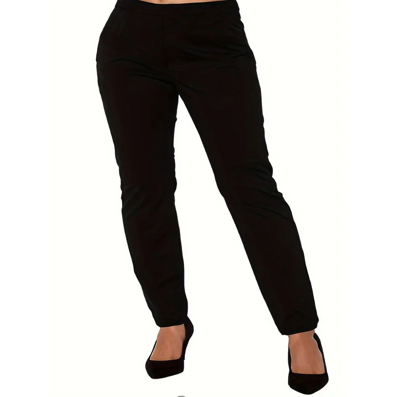 

2026 Plus Size Black Stretch Skinny Pants Figure Flattering Design