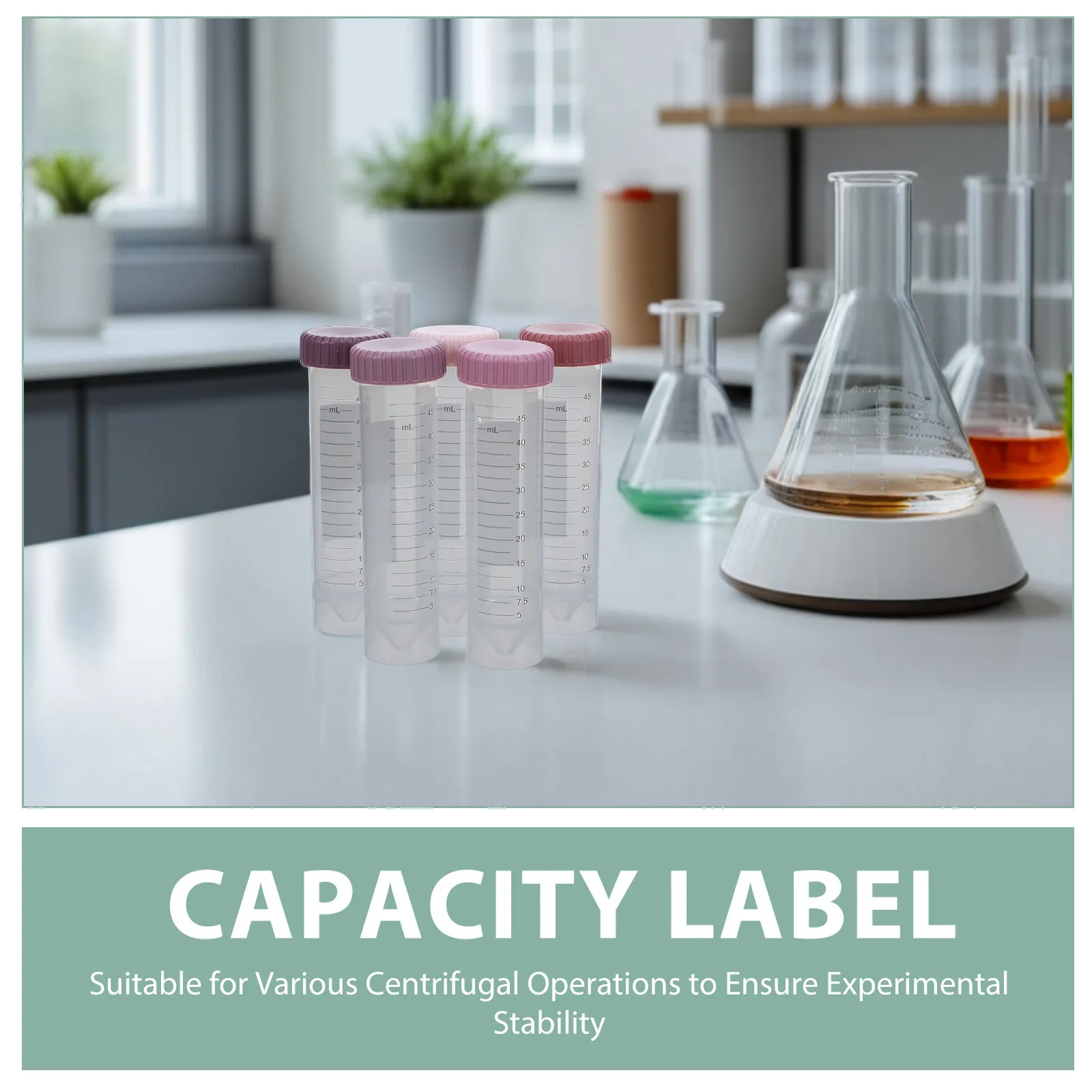 25Pcs Centrifuge Tubes Laboratory Polypropylene Conical 50Ml Leakproof Screw Caps Transparent Test Tubes for Specimen Storage