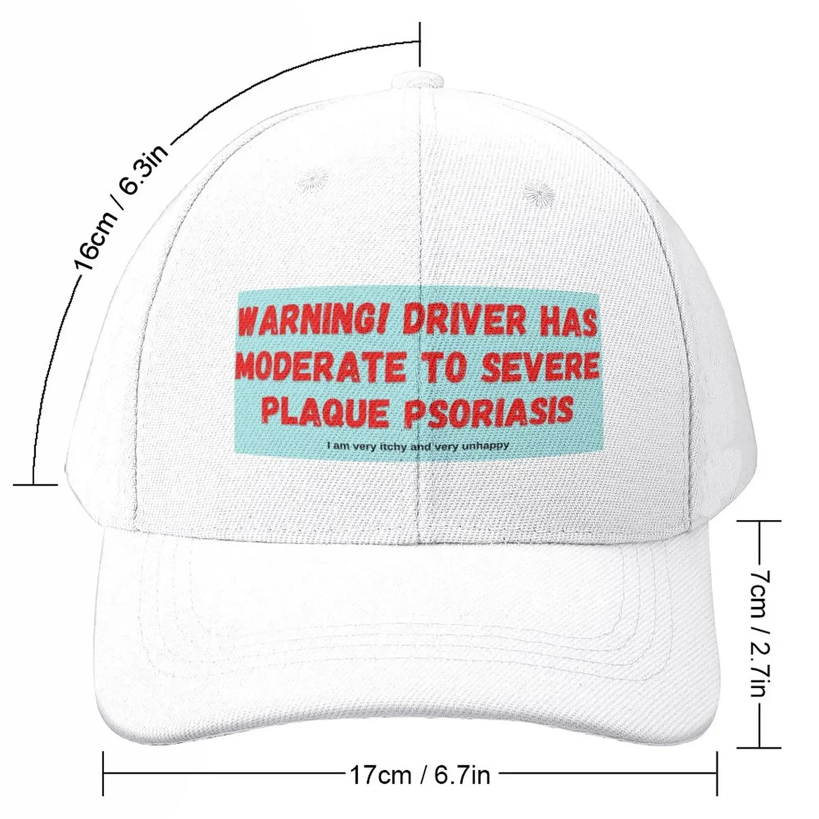 WARNING! Driver Has Moderate to Severe Plaque Psoriasis Bumper Sticker Baseball Cap Anime Gentleman Hat Women'S Hats 2023 Men'S