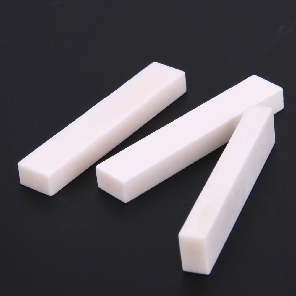 10pcs Guitar Blank Bone Nut Professional Buffalo Bone Guitar Bridge Nuts Replacement Lightweight Durable Musical Instrument Part