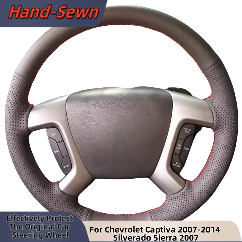 

Car Steering Wheel Cover Hand-Sewn Microfiber Leather For Chevrolet Captiva 2007-2014 Silverado Sierra 2007 Car Accessories