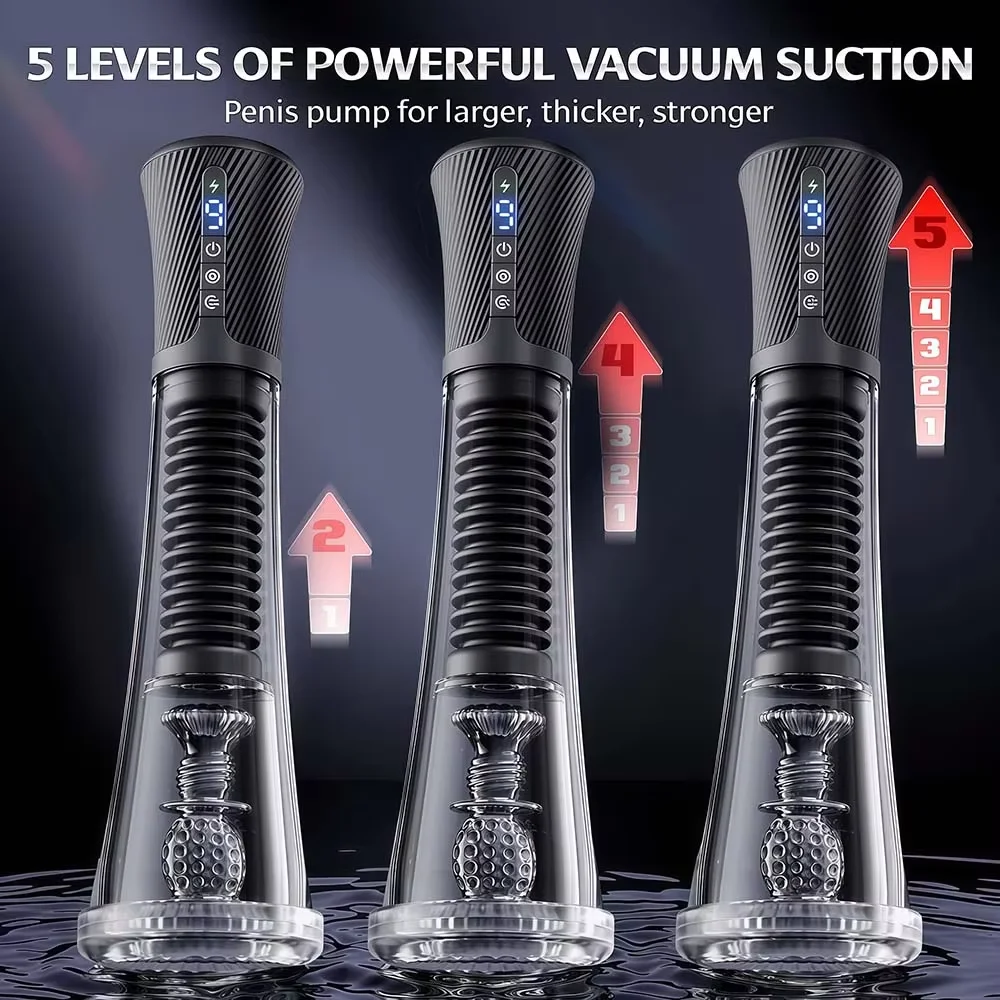 Electric Penis Pump Male Masturbators APP Control Automatic vacuum Suction with 2 Replaceable Sleeves 6 Penis Ring Adult Sex Toy - Image 3