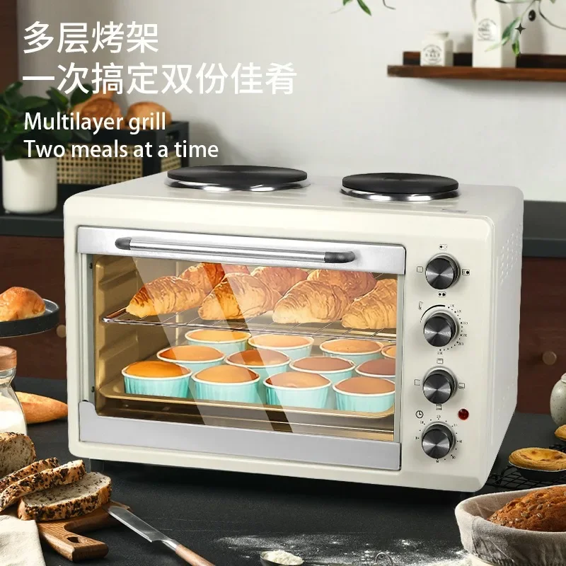 Electric oven 56L household baking machine induction cooker integrated