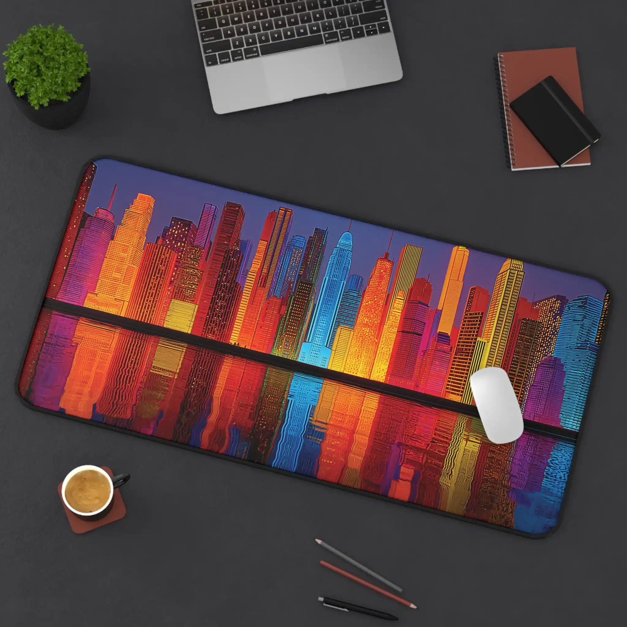 

Vibrant Cityscape Desk Mats, Retro Computer Mouse Pads, Stylish Desktop Accessory, Cute Office Gift, Gaming Mat Kawaii Desk Pad