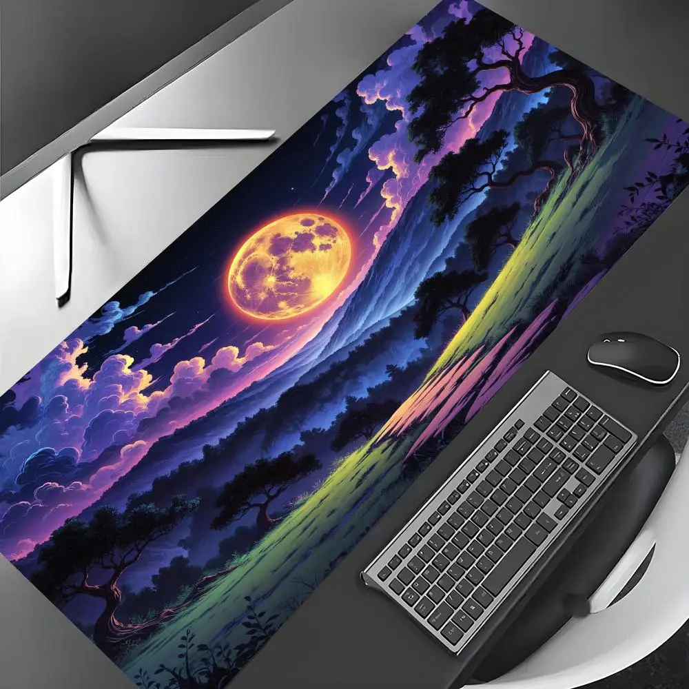 

Full moon and artistic landscape design Mouse Pad Desk Mat Gaming mat pc accessories rubber anti-slip keypad expansion mousepad
